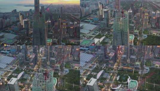 深圳建设中的大百汇大厦俯拍航拍视频高清在线视频素材下载