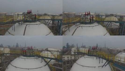 航拍石油炼化厂高清在线视频素材下载