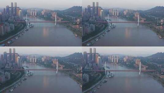 重庆江景航拍素材高清在线视频素材下载