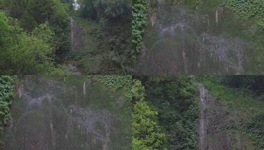 山林里干涸的瀑布滴水高清在线视频素材下载