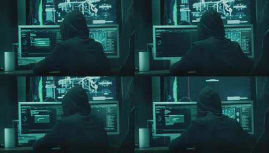 计算机黑客编程代码入侵电脑互联网攻击高清在线视频素材下载