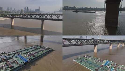 武昌江滩清晨航拍高清在线视频素材下载