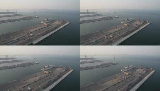 大连港口码头航拍景观高清在线视频素材下载