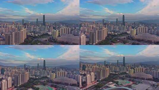 深圳福田城市风光航拍高清在线视频素材下载