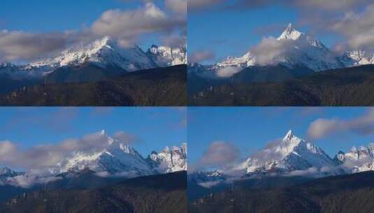 梅里雪山缅茨姆神女峰云海延时摄影高清在线视频素材下载