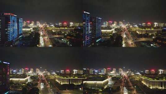 夜晚的城市道路航拍高清在线视频素材下载