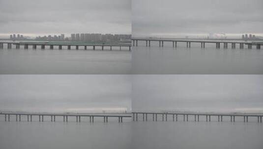 青岛胶洲湾清晨空镜高清在线视频素材下载
