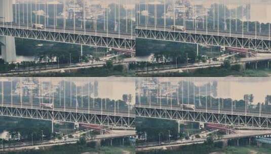 湖南岳阳洞庭湖大桥行驶的车辆高清在线视频素材下载