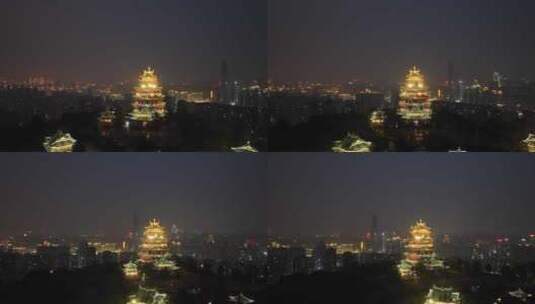 重庆鸿恩寺夜景航拍重庆夜景城市风光风景高清在线视频素材下载