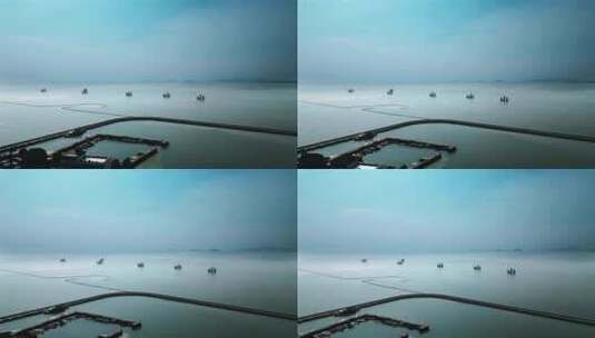 4K高清航拍苏州吴江七都太湖古帆船高清在线视频素材下载
