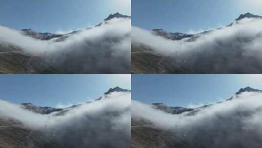 高原云海延时航拍高清在线视频素材下载