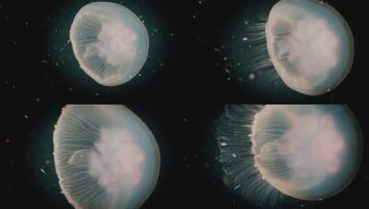 海底发光水母高清在线视频素材下载
