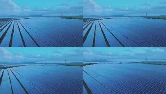 江门台山太阳能鱼塘光伏发电清洁能源碳中和高清在线视频素材下载