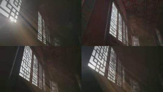 高清实拍窗户阳光寺庙高清在线视频素材下载