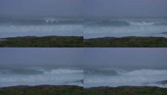 海边波涛巨浪远景高清在线视频素材下载