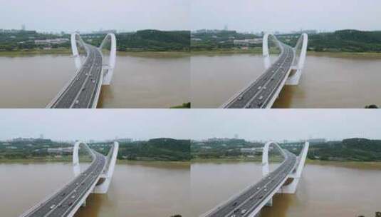 4K 60帧 广西南宁大桥-航拍高清在线视频素材下载