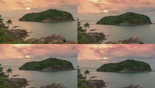 热带岛屿Ko Ma在泰国帕岸岛美丽的日落高清在线视频素材下载