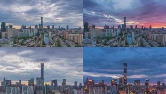 北京国贸CBD日转夜延时高清在线视频素材下载