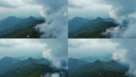 云雾山峰航拍山脉自然大山风景高清在线视频素材下载