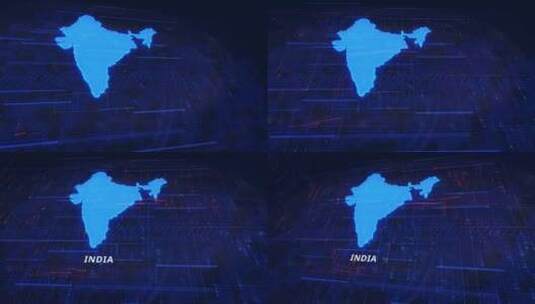 Hud印度数字地图高清在线视频素材下载