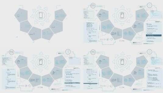 动画模式中AI智能手机功能的信息图表高清在线视频素材下载