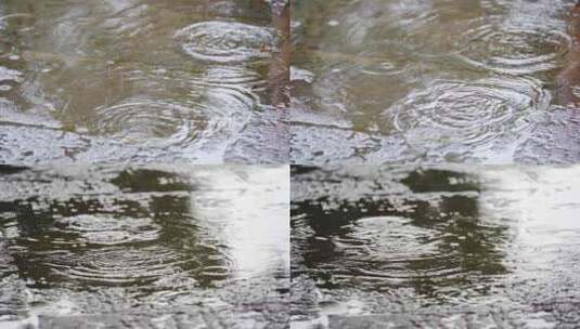 下雨天的地面高清在线视频素材下载