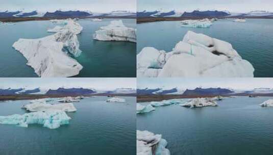 欧洲， Jokulsarlon冰川，天线高清在线视频素材下载