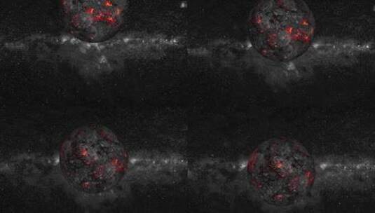 从太空看熔岩星球的动画，2465高清在线视频素材下载