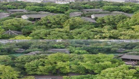 竖屏航拍四川眉山三苏祠4A景区高清在线视频素材下载