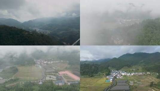 宁德后洋村航拍 云雾缭绕 延时 空境高清在线视频素材下载