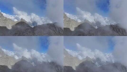 航拍四川甘孜贡嘎山卫峰爱德嘉峰雪山风光高清在线视频素材下载