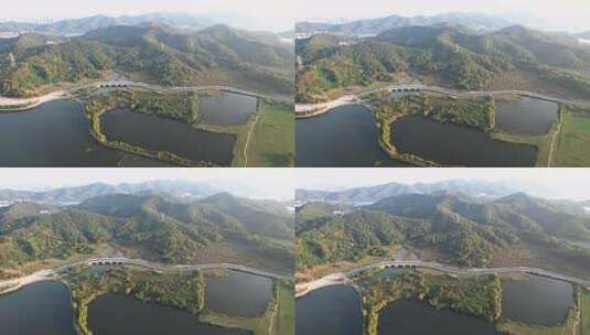 杭州滨江区白马湖城市风景航拍高清在线视频素材下载