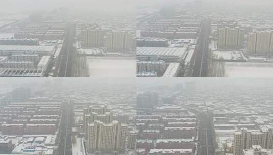 航拍雪景公路高清在线视频素材下载