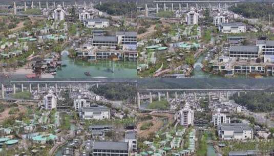 婺源婺女洲度假区航拍高清在线视频素材下载