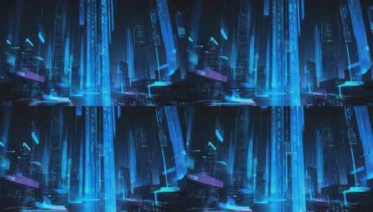 未来科技感城市夜景高清在线视频素材下载