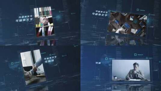 科技暗蓝色图文证书展示AE模版高清AE视频素材下载