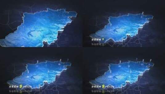 【无插件】蓝色科技感地图杭州高清AE视频素材下载
