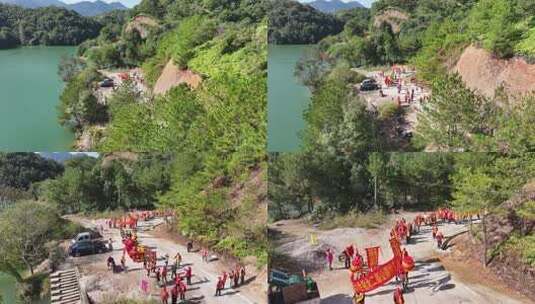 中国福建省龙岩市永定区洪山镇客家祭祖高清在线视频素材下载