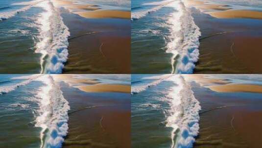 海边海浪拍打沙滩画面高清在线视频素材下载