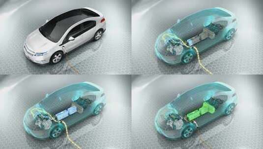 3D新能源汽车充电动画视频高清在线视频素材下载