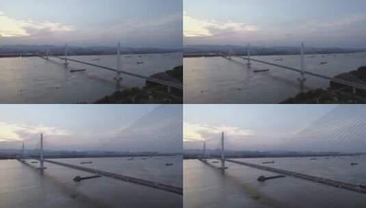 航拍南京长江五桥高清在线视频素材下载