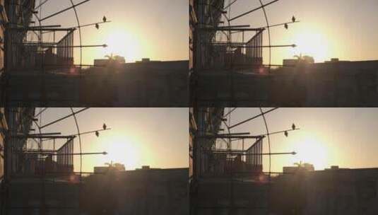 古巴哈瓦那街道夕阳剪影地拍高清在线视频素材下载