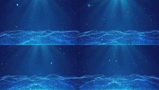 4K梦幻蓝色粒子海洋背景循环高清在线视频素材下载