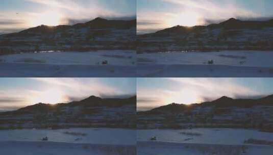 白雪覆盖的旷野高清在线视频素材下载