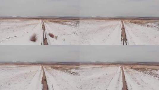 冬天农村小路高清在线视频素材下载
