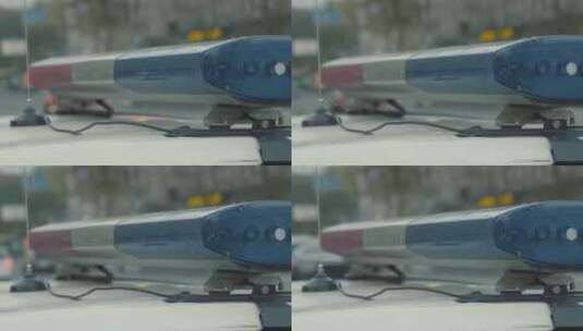 警车车顶上的闪光灯高清在线视频素材下载