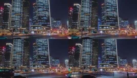 城市夜晚镜头的延时镜头高清在线视频素材下载