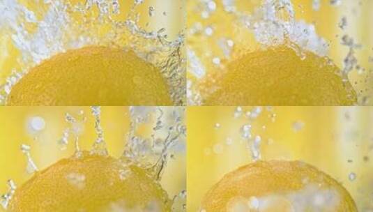 柠檬在水中旋转高清在线视频素材下载