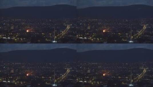 城市夜景航拍高清在线视频素材下载