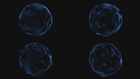 抽象蓝核球背景循环动画高清在线视频素材下载